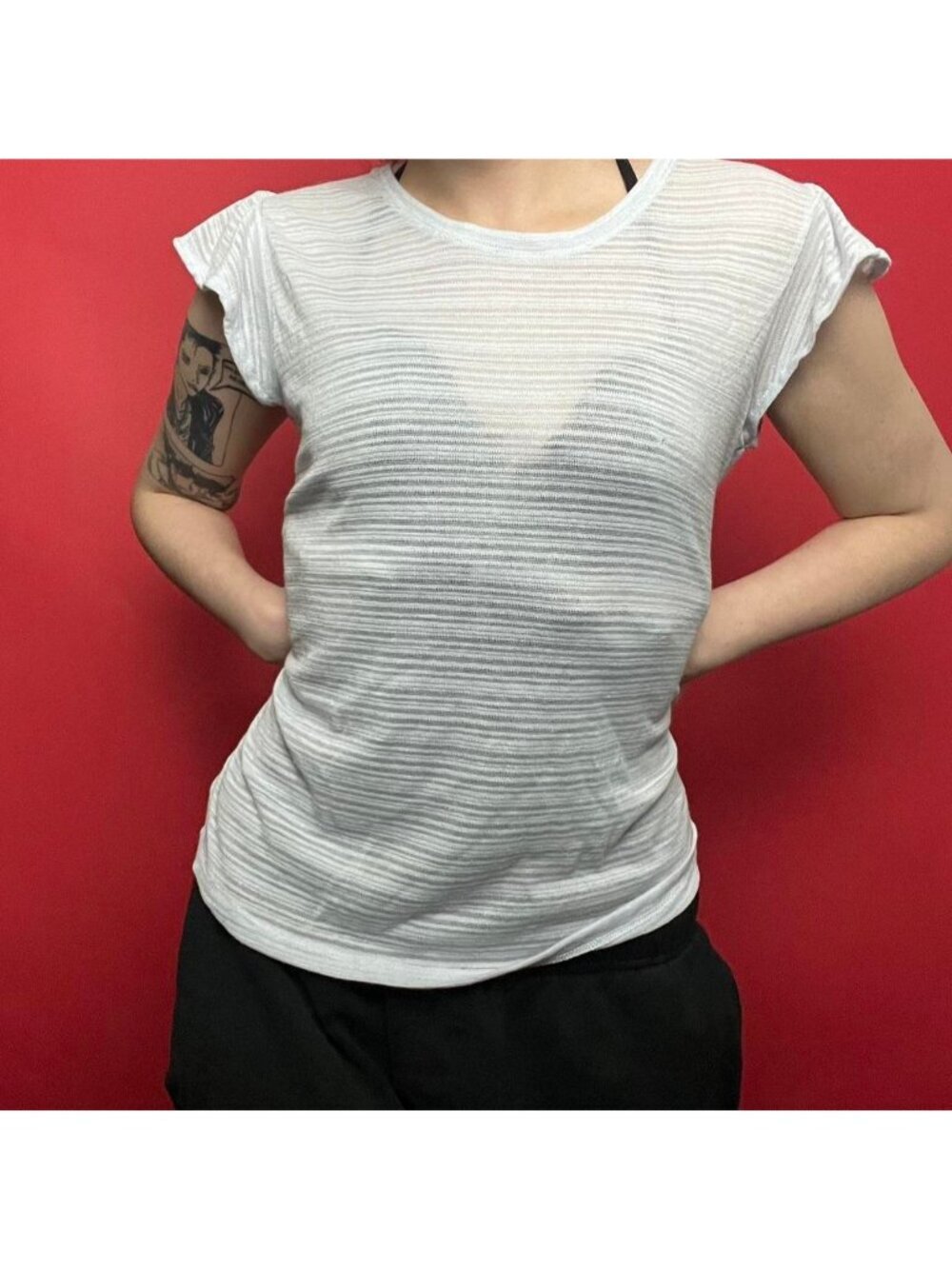 Pastel blue grey sheer tee shirt 🩶💙​